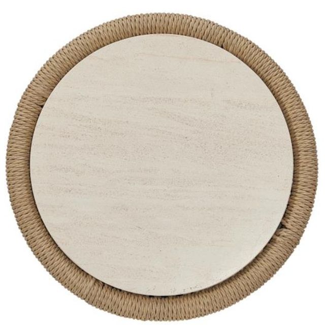 Bernards Trilogy Beige Spot Table with Brown Base-3