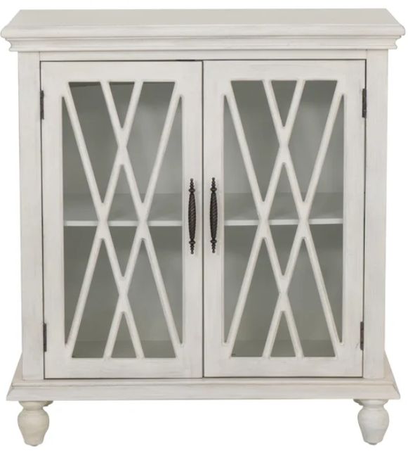 Powell® Slade Creamy White 2-Door Cabinet-3