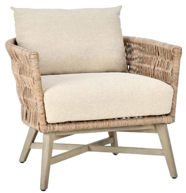 Classic Home Collins Natural/Sand Olefin/Synthetic Rope Outdoor Accent Chair-0