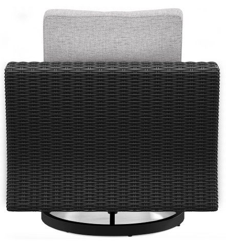 Signature Design by Ashley® Beachcroft Black/Light Gray  Fabric/Resin Outdoor Swivel Lounge Chair-2