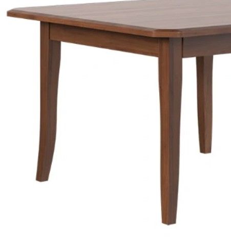 Country View Woodworking Customizable Midtown Elm Top 54" Dining Table with 2-Leaves and Brown Maple Base-1