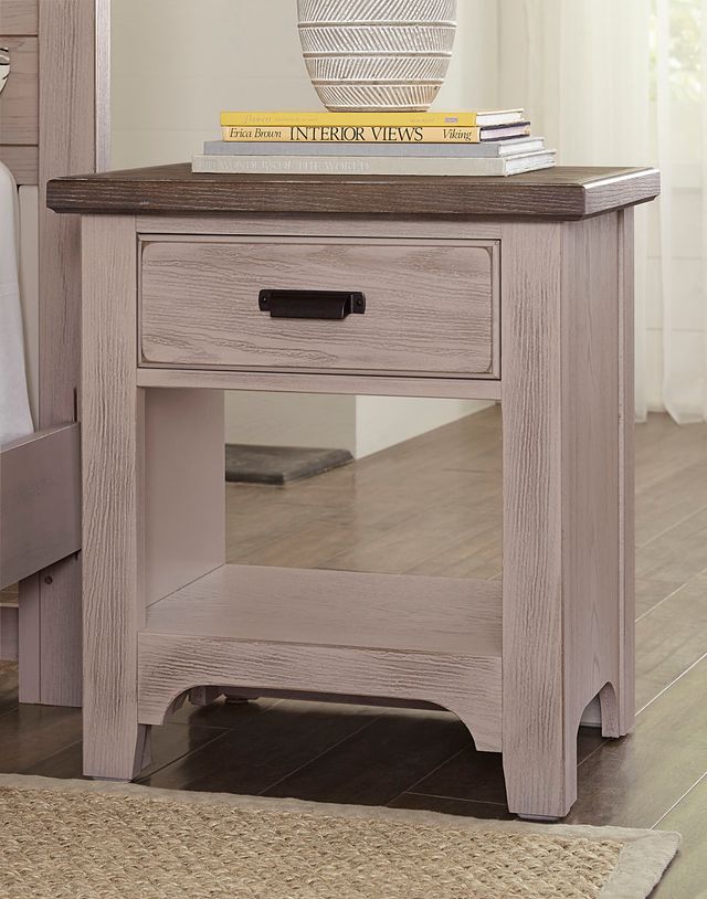 LM Co Home By Vaughan-Bassett Bungalow Home by Ben & Erin Napier Dover Gray/Folkstone 1-Drawer Nightstand-1