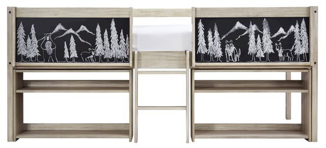 Signature Design by Ashley® Wrenalyn Beige/Black Twin Loft Bed and Shelves-1