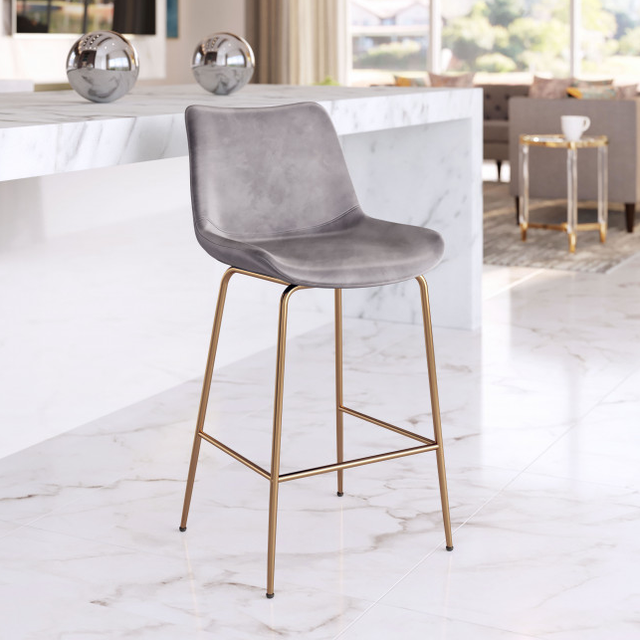Zuo® Modern Tony Gray/Gold Counter Chair-2