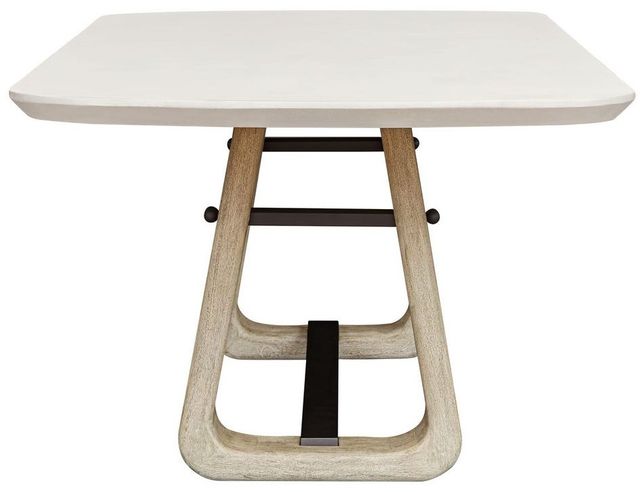 Uttermost® Circa Warm White Concrete/Wood Indoor-Outdoor Dining Table with Cerused Wheat Base-4