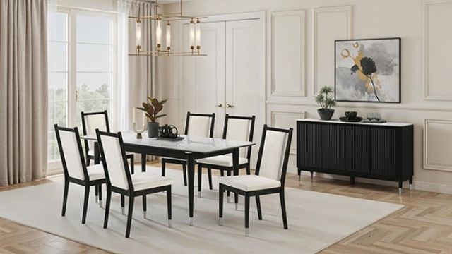 Furniture of America® Maidstone Black/White Dining Table-1