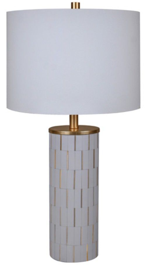 Signature Design by Ashley® Faridworth White Table Lamp with Gold Accent-0