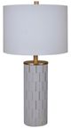 Signature Design by Ashley® Faridworth White Table Lamp with Gold Accent-0