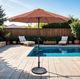 Furniture of America® Tano Burgundy Fabric/Steel Outdoor Umbrella and Base-1