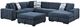 Homelegance® Raife 5-Piece Blue Right-Arm Facing Sleeper Sectional with Chaise and Ottoman-2