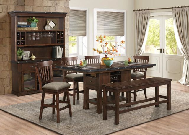 Homelegance® Schleiger Burnished Brown Counter Dining Bench-1