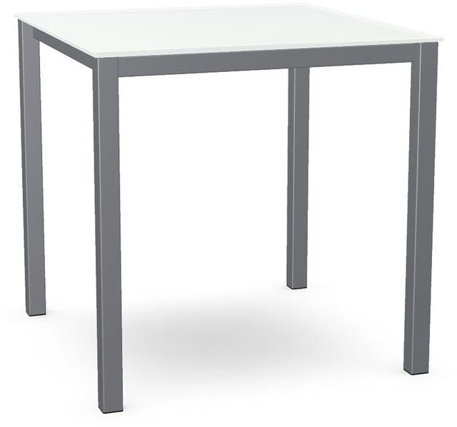 Amisco Customizable Carbon 36" White Glass Square Counter Height Table-0