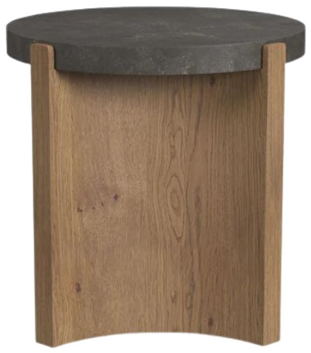 Flexsteel® Eclipse Blue Top Round End Table with Brown Base-2