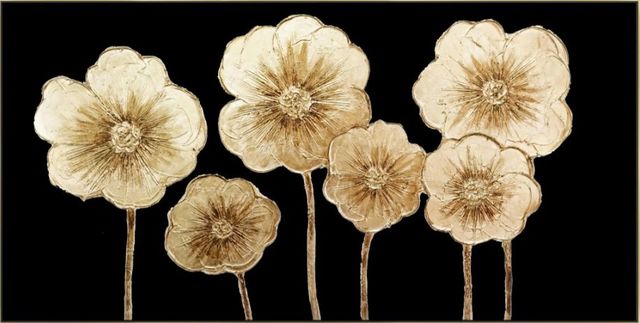 Classy Art Style 5 Hand Painted Textured Canvas with Foil Wall Art-0