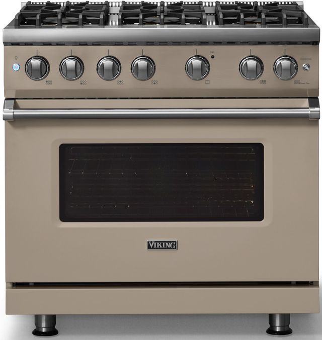 Viking® 5 Series 36" Nantucket Pro Style Gas (LP) Range with Polished Chrome Trim-3