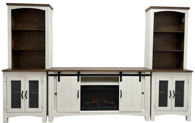 Million Dollar Frosted White Entertatinment Center with Heater-0