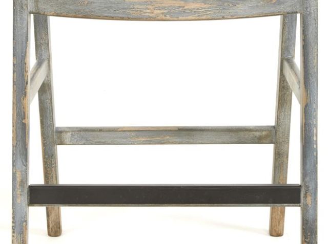 Nest Home Collections Wagner Barbury Pearl/Distressed Blue Bar Stool-2