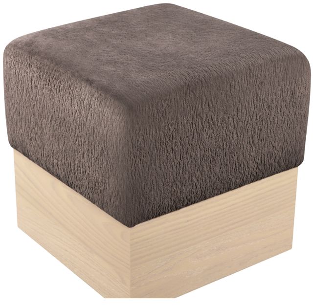 Meridian Furniture Havre Brown/Natural Upholstered Ottoman-3