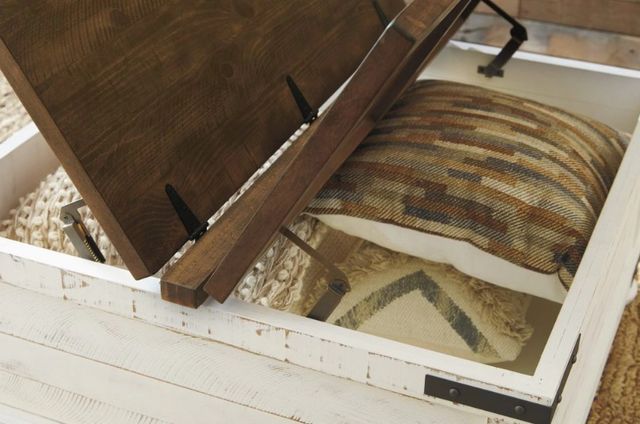 Signature Design by Ashley® Wystfield Brown Storage Coffee Table with Antique White Base-3