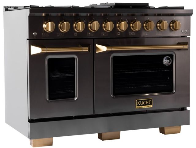 Kucht Gemstone Professional KED Series 48" Titanium Stainless Steel Pro Style Dual Fuel Liquid Propane Gas Range-1