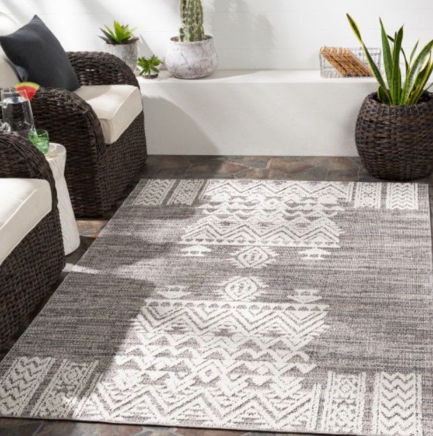 Surya Ariana Gray/White 4'x6' Area Rug-4