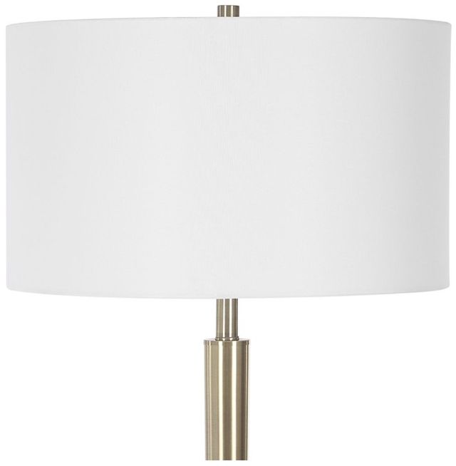 Uttermost® Curran Brass/White Floor Lamp-4