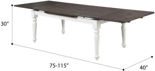 Emerald Home Mountain Retreat Dark Mocha Dining Table Antique White Base-2