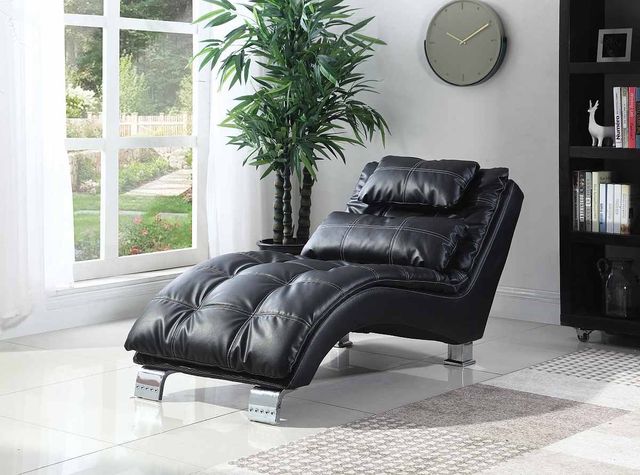 Coaster® Dilleston Black Upholstered Chaise-1