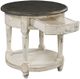 aspenhome® Hinsdale Greywood Round End Table with Cottonwood Base-1