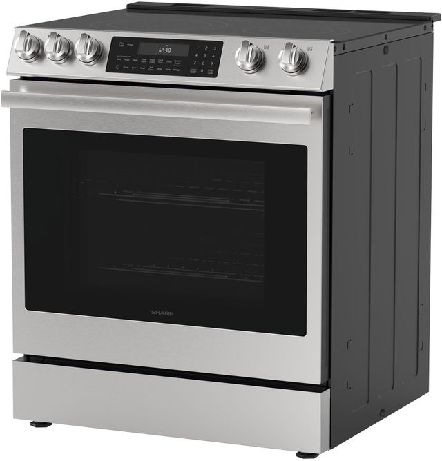 Sharp 30" Stainless Steel Slide-In Electric Range with True European Convection-3