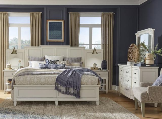 Magnussen Home® Willowbrook 3-Piece Egg Shell White/Natural Upholstered California King Wall Bedroom Set-1