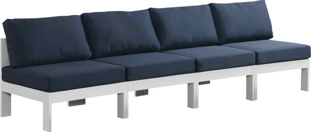 Meridian Furniture Nizuc 4-Piece Navy Outdoor Patio Modular Sofa-1