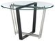 Armen Living Devi Glass Top Dining Table with Black/Stainless Steel Base-0