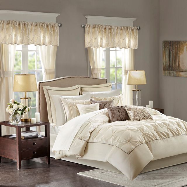 Olliix by Madison Park Essentials 24 Pieces Ivory Queen Joella Room in a Bag Set-0