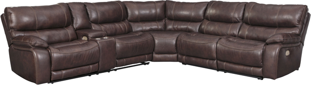 Signature Design by Ashley® Muirfield 3-Piece Mahogany Reclining Sectional-0