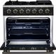FORNO® Massimo Series Alta Qualita 36" Black Pro Style Gas Range-3