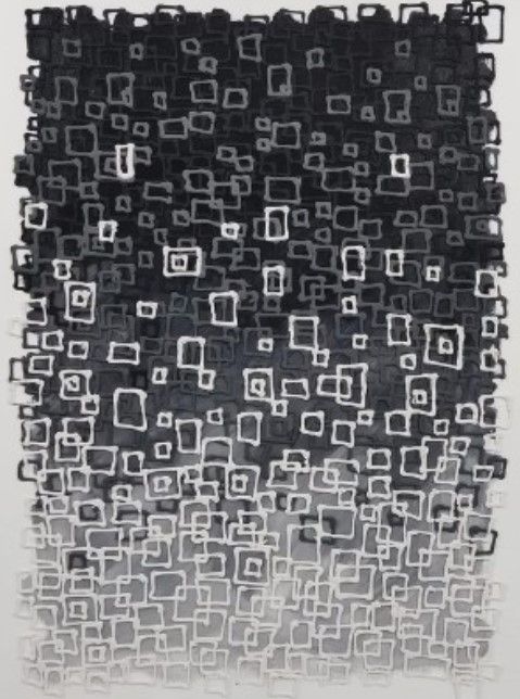 Classy Living Dramatic Textured Graphite Mosaic Wall Art-2