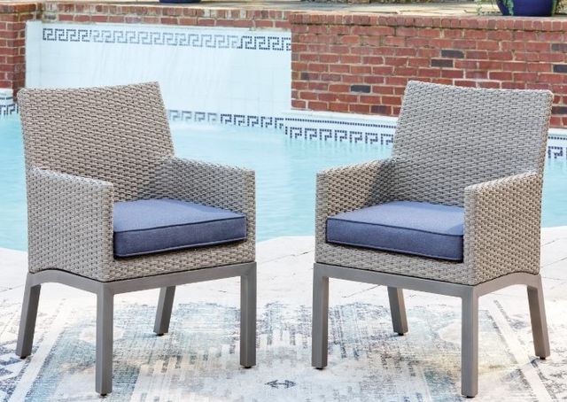 Signature Design by Ashley® Dillon Beach 2-Piece Gray Aluminum/Wicker Outdoor Arm Chair-1