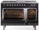Ilve® Nostalgie II Series 48" Glossy Black Pro Style Dual Fuel Range-1