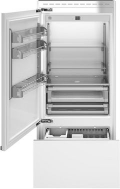 Bertazzoni 36 in. 19.6 Cu. Ft. Panel Ready Built In Counter Depth Bottom Freezer Refrigerator