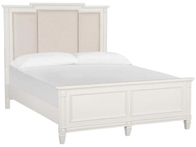Magnussen Home® Willowbrook Egg Shell White/Natural Upholstered Queen Panel Bed-0