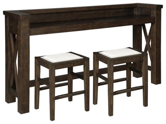 Signature Design by Ashley® Hallishaw 3-Piece Dark Brown Counter Height Dining Set-0