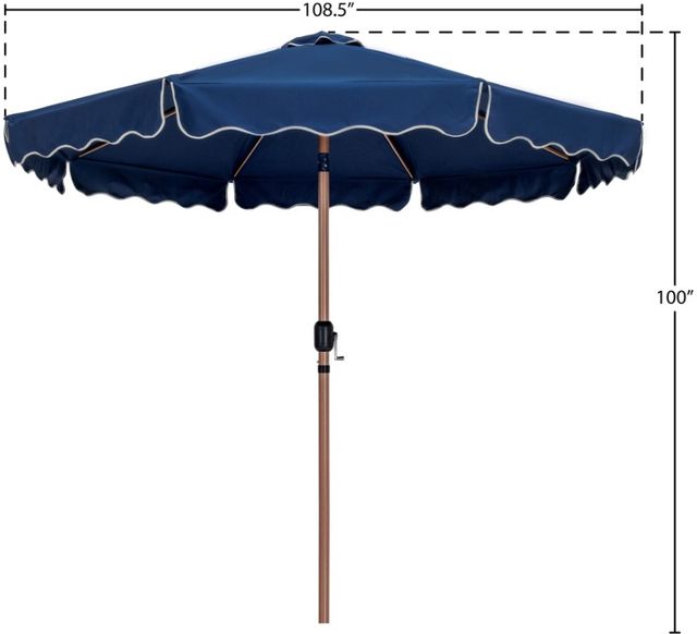 Meridian Furniture Amalfi Navy Aluminum Outdoor Patio Umbrella-2