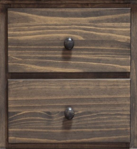Mako Wood Furniture Polo Brown 2-Drawer Mini Nightstand-1