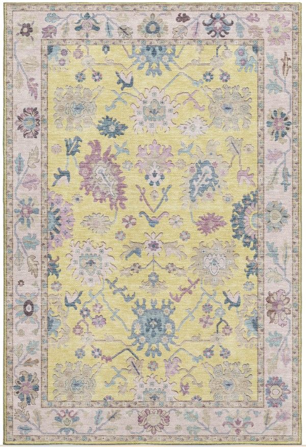 Dalyn™ Rug Company Hatay HY7 Yellow 5'x8' Area Rug-0
