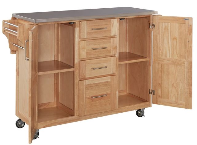 homestyles® General Line Natural/Stainless Steel Kitchen Cart-1