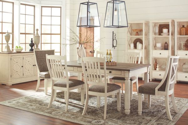 Signature Design by Ashley Bolanburg 8-Piece Antique White/Brown Dining Set