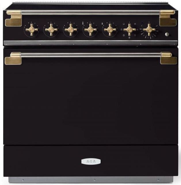 AGA™ Elise 36" Matte Black Pro Style Slide In Induction Range