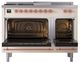 Ilve® Nostalgie II Noblesse 48'' Antique White Pro Style Dual Fuel Range with Copper Trim-2