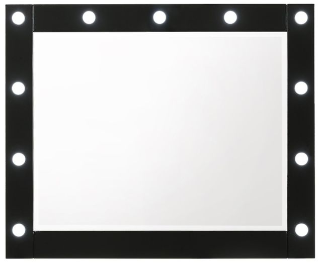 Crown Mark Avery Black Vanity Mirror with LED-0